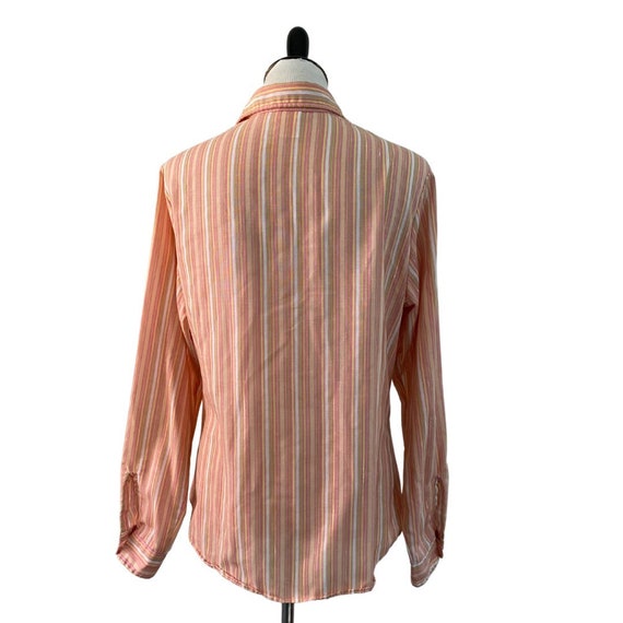 80s Peach Shimmer Stripe Wrangler Blouse - image 4