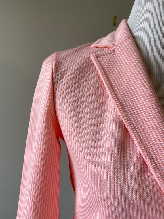 70s Pink and White Candy Striped Blazer - image 7