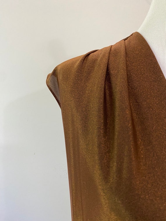 1970s 1980s Copper Shimmer Disco Dress/JC Penney Gem