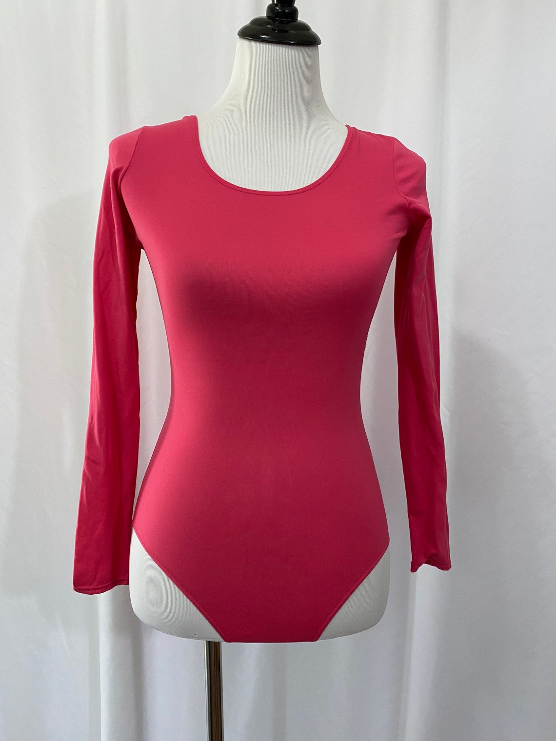 Vintage Hot Pink Leotard Bodysuit Etsy