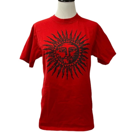 1990s Red and Black Celestial Sun T-shirt