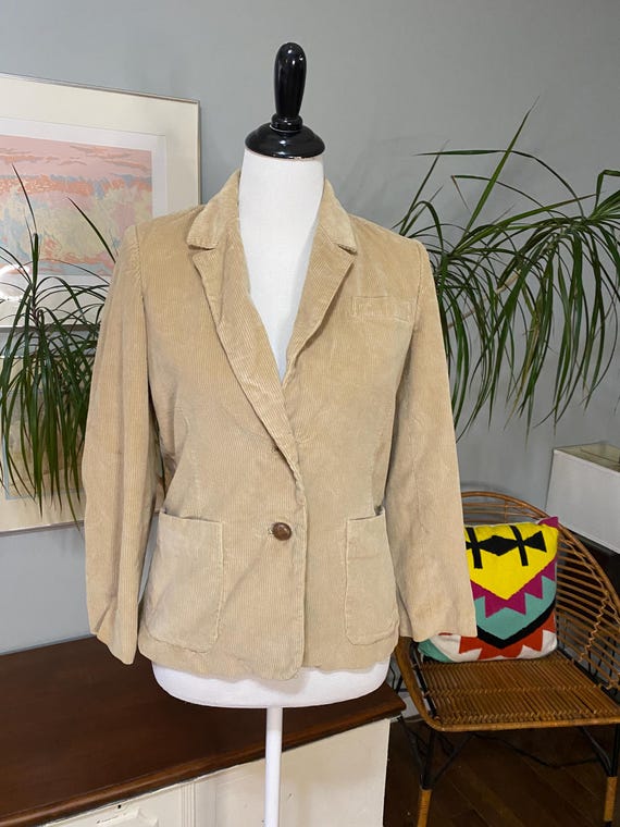 70s Beige Sears the Fashion Place Corduroy Blazer