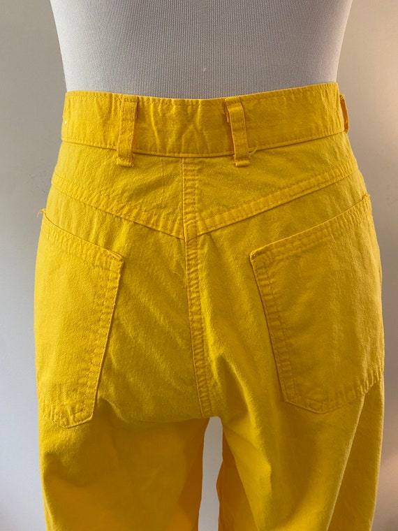 1980s Bright Yellow Palmetto High Waist Pants - image 7