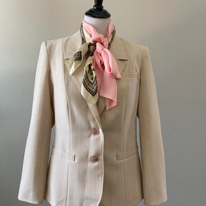 1970s/1980s Tan and White Stripe The Fashion Place Skirt Suit Set image 9