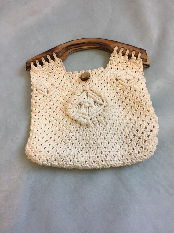 vintage macrame purse