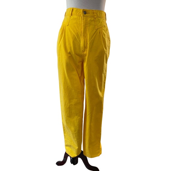 1980s Bright Yellow Palmetto High Waist Pants