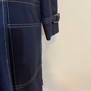 70s Navy Blue Topstitched Misty Harbor Raincoat image 4