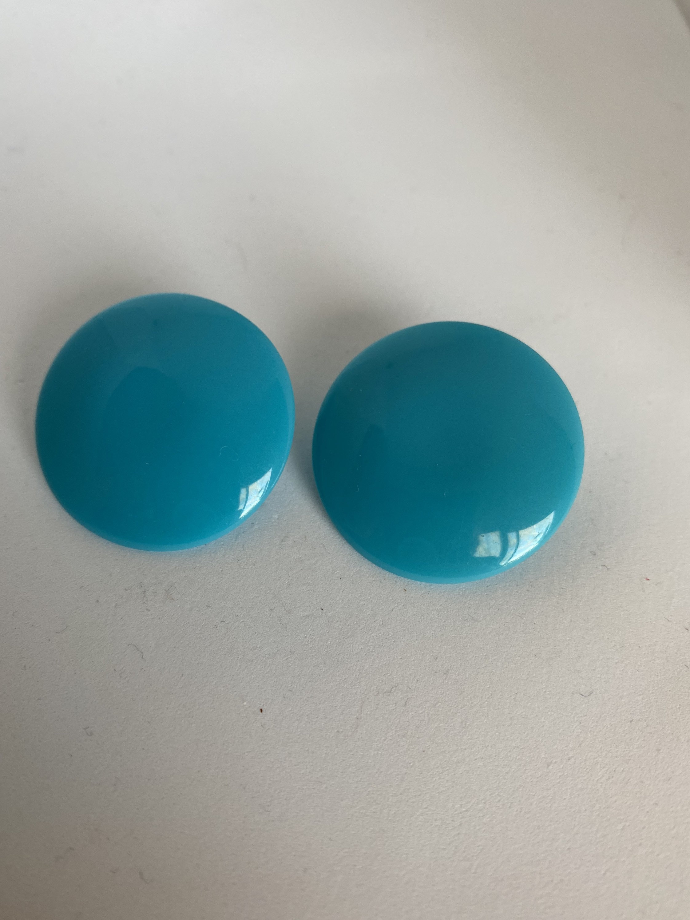 Boucles D'oreilles Vintage En Plastique Bleu - Ancien Stock D'usine Des Années 80 - Neuf Sans Emballage