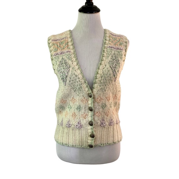 1980s Pastel Liz Sport Sweater Vest