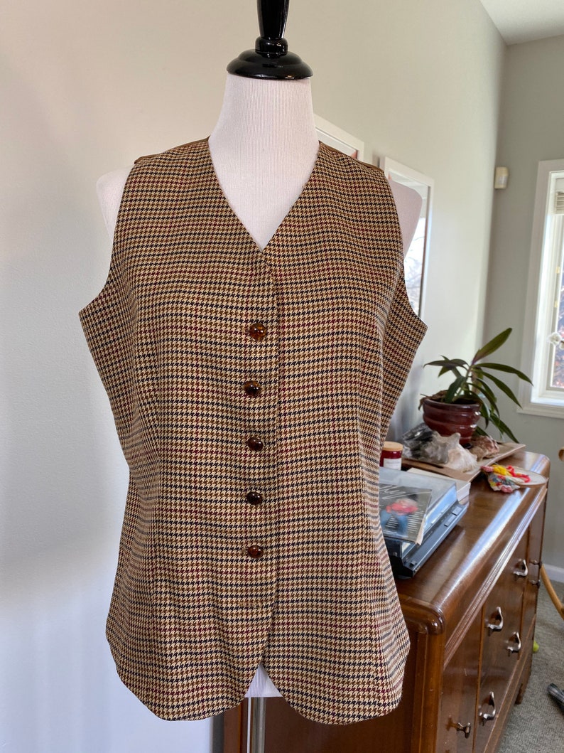 1990s Brown Houndstooth Studio I Annie Hall BlazerSize 12