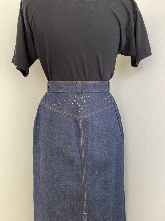 High Waist Sears Jr Bazaar Dark Denim Western Sty… - image 3