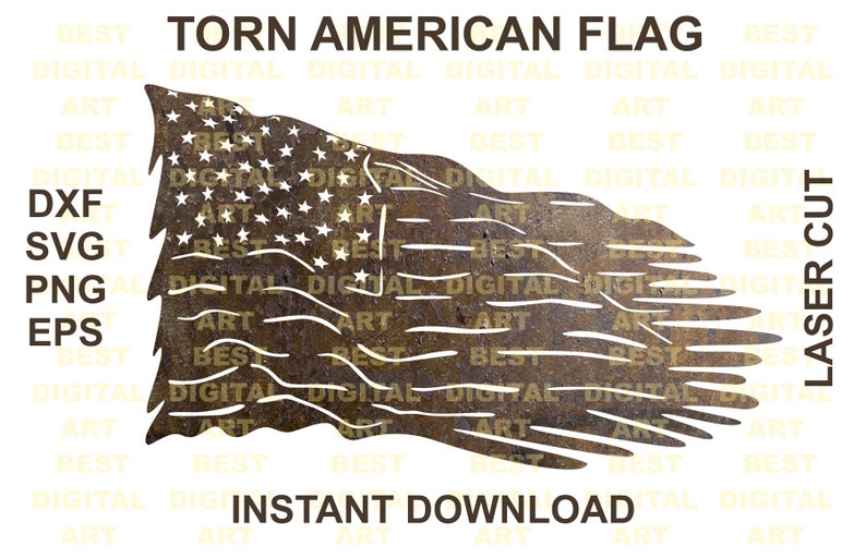 Tattered flag Torn american flag Svg Eps Dxf Png Cut file Cnc | Etsy