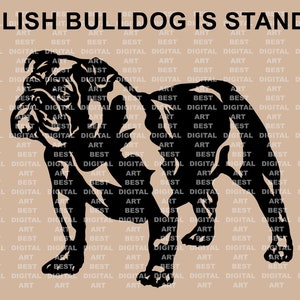English bulldog is standing English bulldog svg English bulldog print Dog silhouette svg Laser cut files SVG cut file Dog art print Dog svg