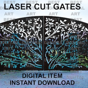 Laser Cut Gate Garden Gate Metal Art Digital Art Laser cut Large plasma cut Custom Gates For CNC Plasma Svg Dxf Eps AI Instant Download
