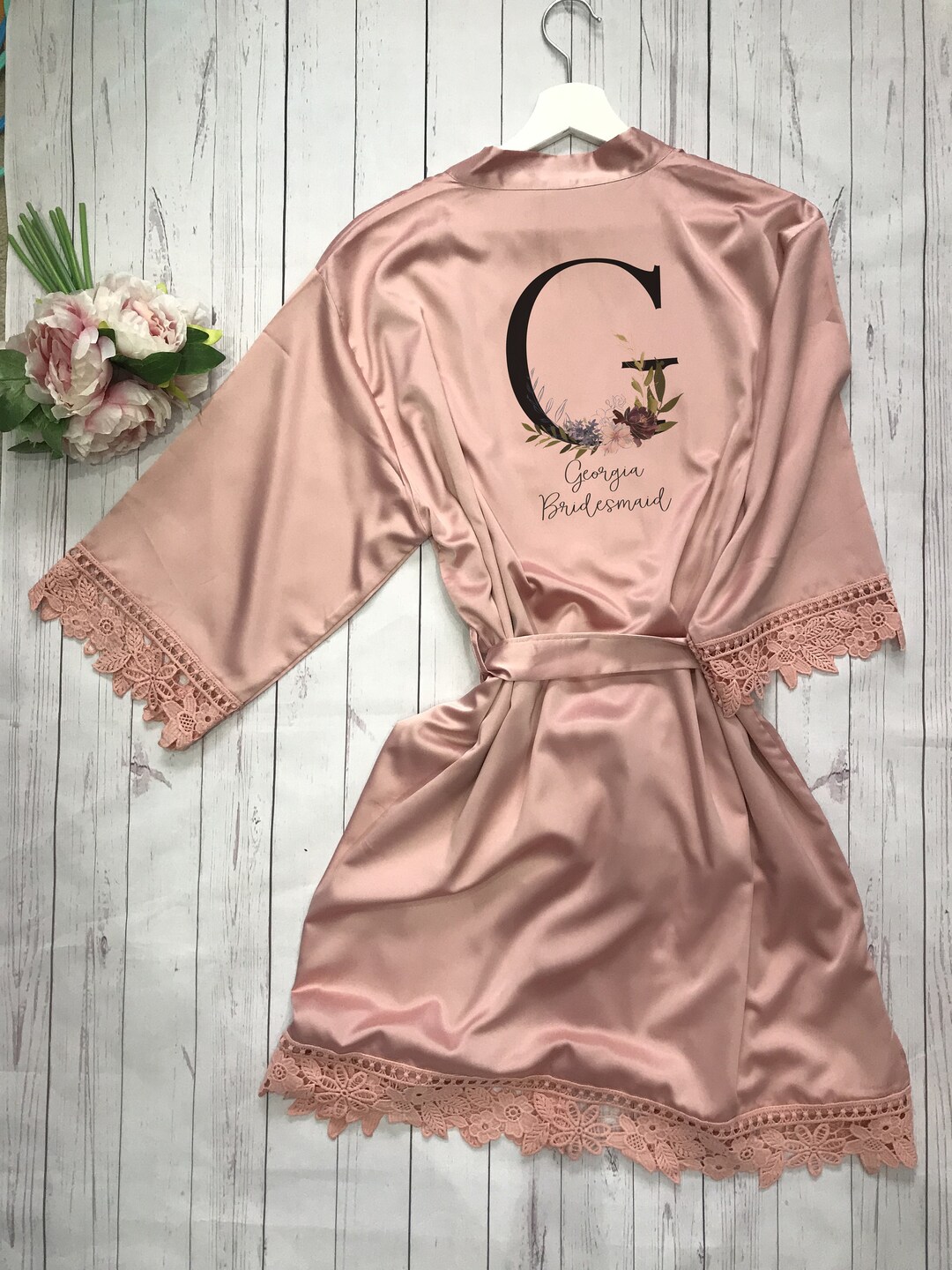 Wedding Dressing Gown Bridal Robes Satin Dressing Gown Etsy UK