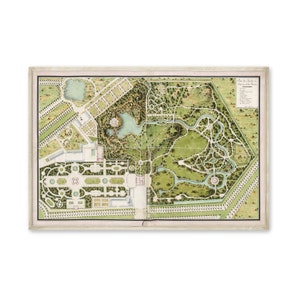 Petit Trianon Mapa de jardín descargable, Plan de jardín del Palacio de Versalles, Jardín francés vintage imprimible, Plan de castillo francés, Póster de jardín