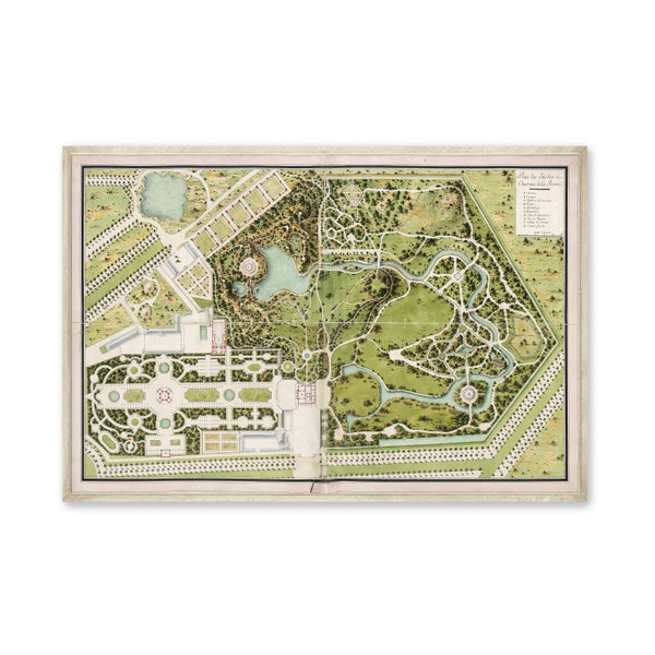 Petit Trianon Downloadable Garden Map, Palace of Versailles Garden Plan, Vintage French Garden Printable, French Chateau Plan, Garden Poster