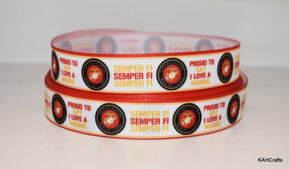 Marines Military Elite 7/8" Grosgrain Ribbon You Choose