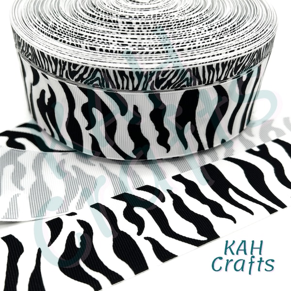 Zebra Grosgrain Ribbon You Choose Width