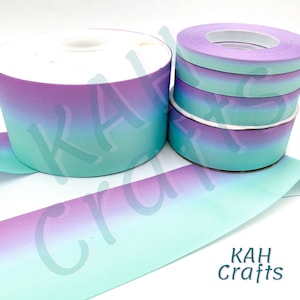 USDR Seafoam Grün Lila Ombre Color Fade Ripsband Sie wählen Breite