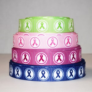 Cancer Ribbons 7/8&quot; Grosgrain Ribbon You Choose