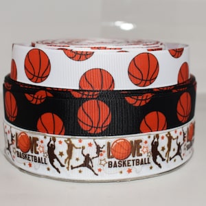 Basketball Love Ruban gros-grain 7/8" ou 1" au choix
