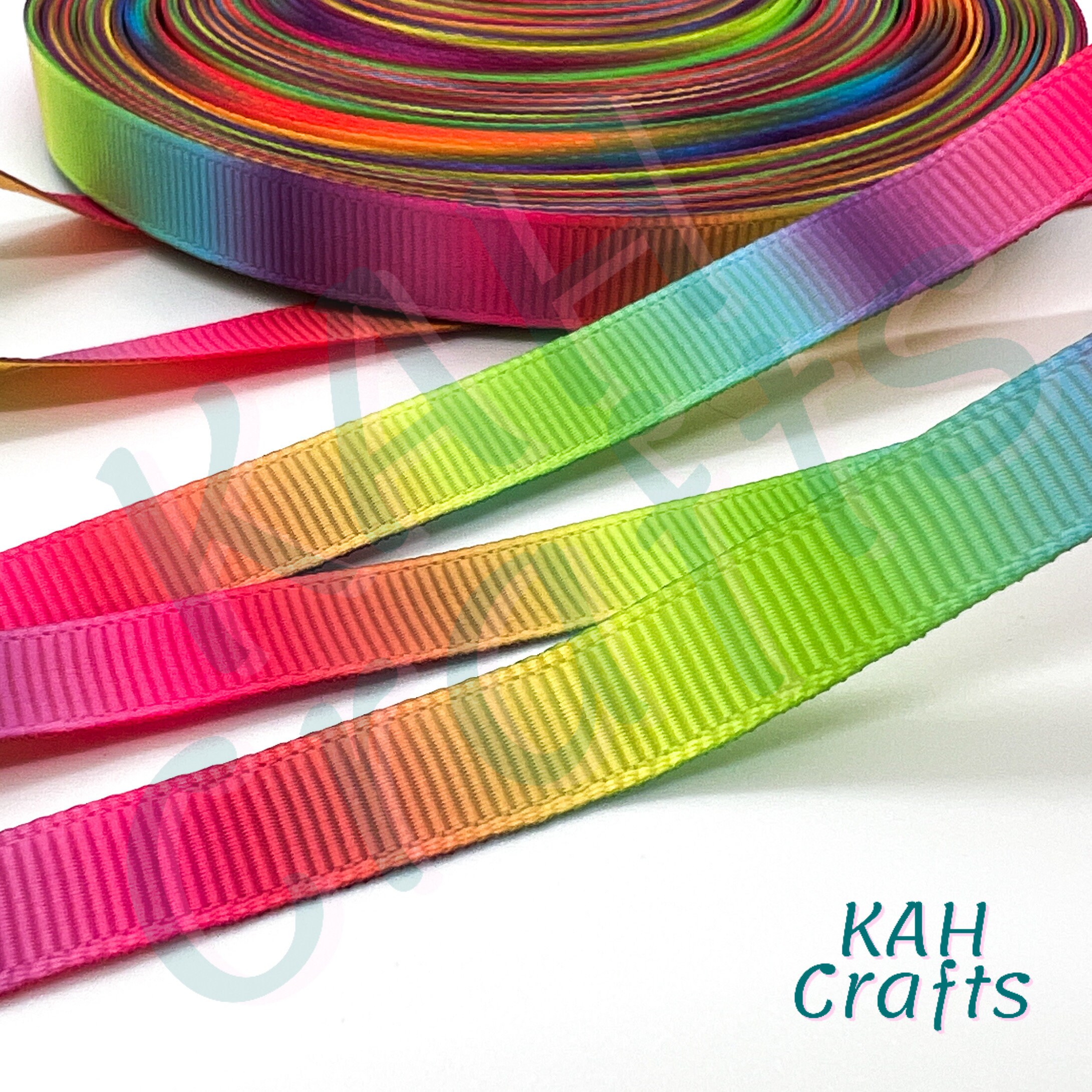 USDR Rainbow Vertical Ombre Color Fade Grosgrain Ribbon You Choose ...