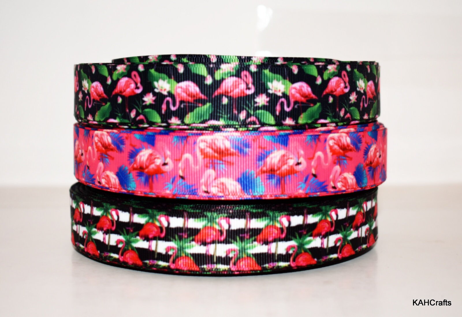 Fruit Sewing 7/8-1.5 Collar Flamingos Cool Treats and Summer Grosgrain Ribbon Bow Lanyard Crafting Decor Leash