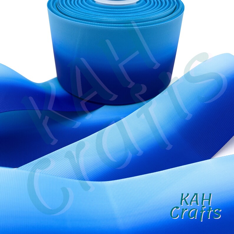 USDR Blue Sky to Royal Ombre Color Fade Grosgrain Ribbon You Choose ...