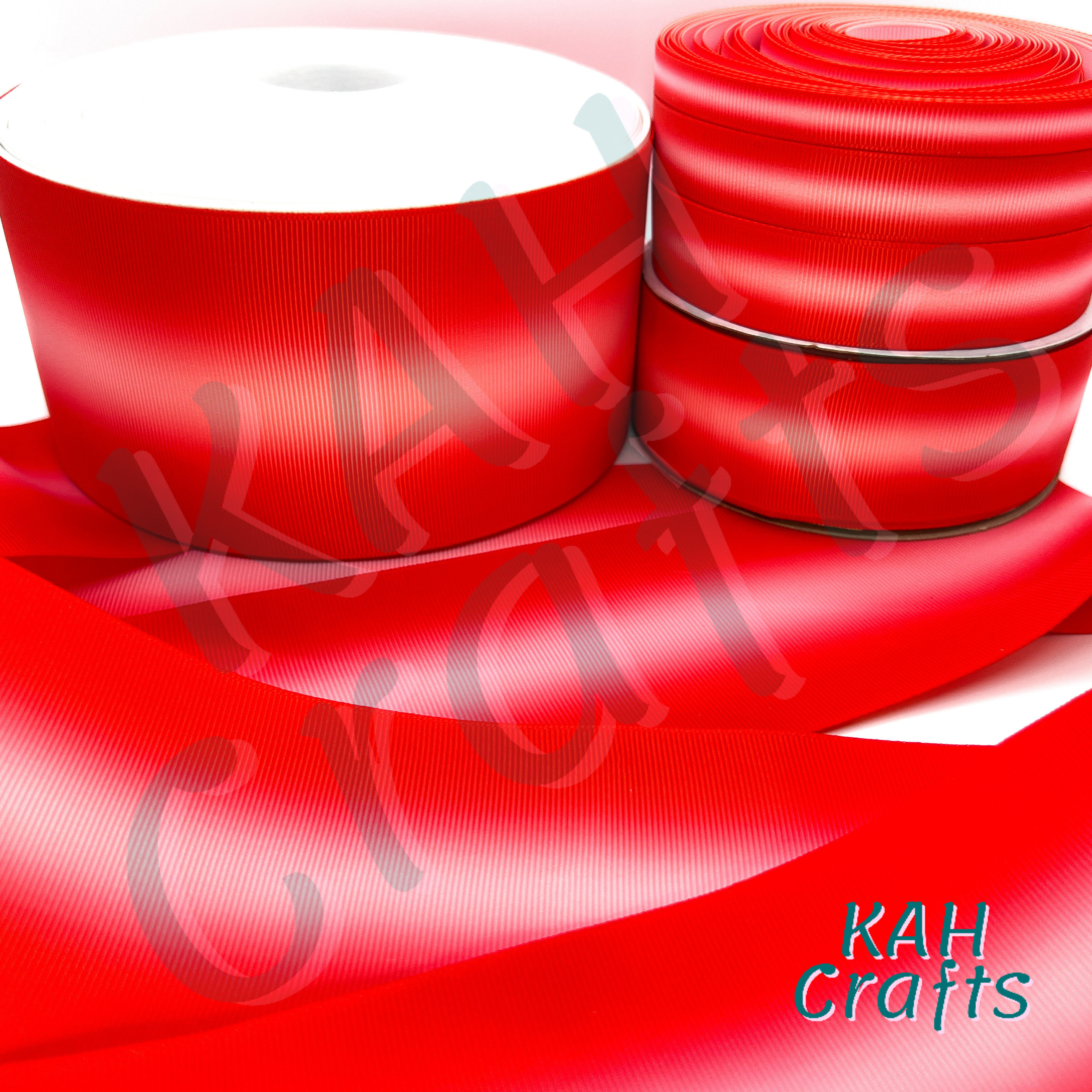 USDR Red Pink Red Single or Double Sided Grosgrain Ribbon You Choose Width