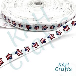 Ruban gros-grain 3/8" du drapeau des Etats-Unis d'Amérique du 4 juillet