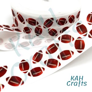 Football Field Kick Pass Quarterback Game 1.5&quot; Grosgrain Ribbon