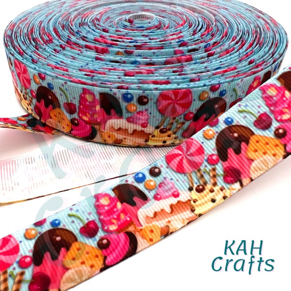 Sweet Treats Candy Cake Cherry 7/8" Grosgrain Ribbon