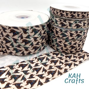 USDR Blue Wizard Hat Books Broom Grosgrain Ribbon You Choose Width