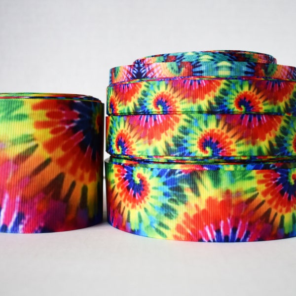 Tie Dye Grosgrain Ribbon You Choose Width