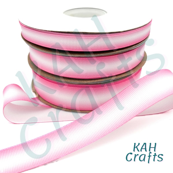 USDR Pink White Pink Ombre Grosgrain Ribbon You Choose Width