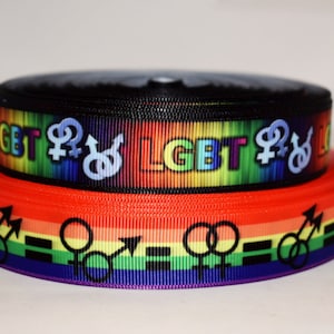 LGBT 7/8&quot; Grosgrain Ribbon You Choose