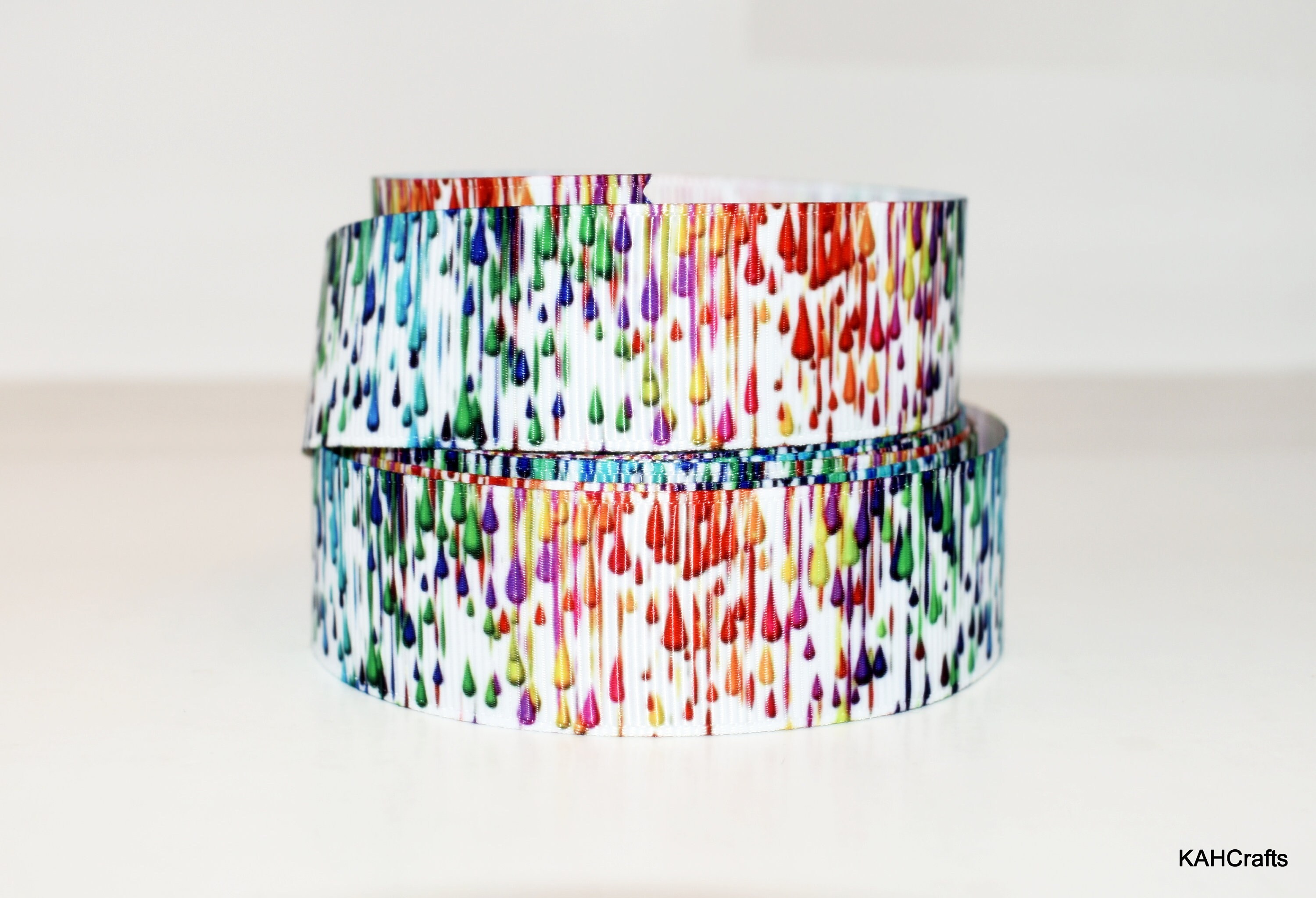Rainbow Splatter Stripe Drip Grosgrain Ribbon You Choose Width - Etsy