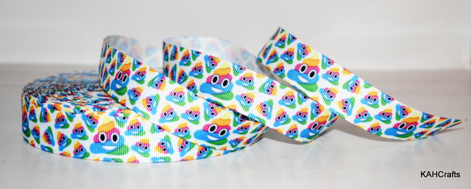 Rainbow Poop Emoji 1 Grosgrain Ribbon | Etsy