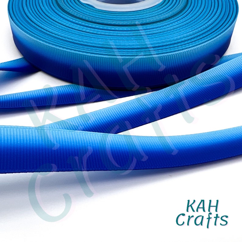 USDR Blue Sky to Royal Ombre Color Fade Grosgrain Ribbon You Choose ...
