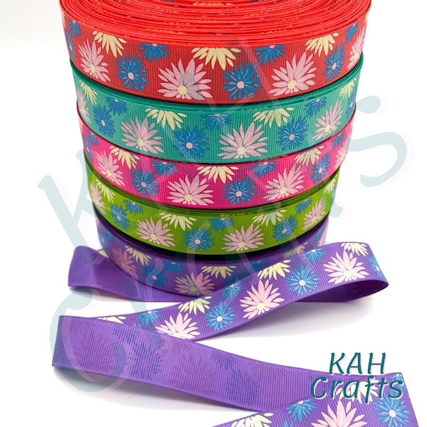 Flowers 7/8" Grosgrain Ribbon You Choose