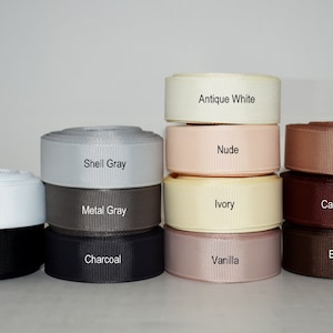 Ruban gros-grain de 3 pouces, couleur neutre unie, 5 mètres