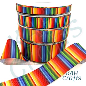 Zarape Stripe Pattern Grosgrain Ribbon You Choose Width