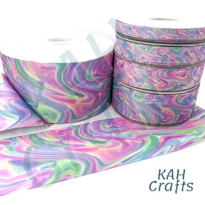 Pastel Swirl Grosgrain Ribbon You Choose Width