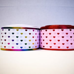 Heart Foil 3&quot; Grosgrain Ribbon You Choose