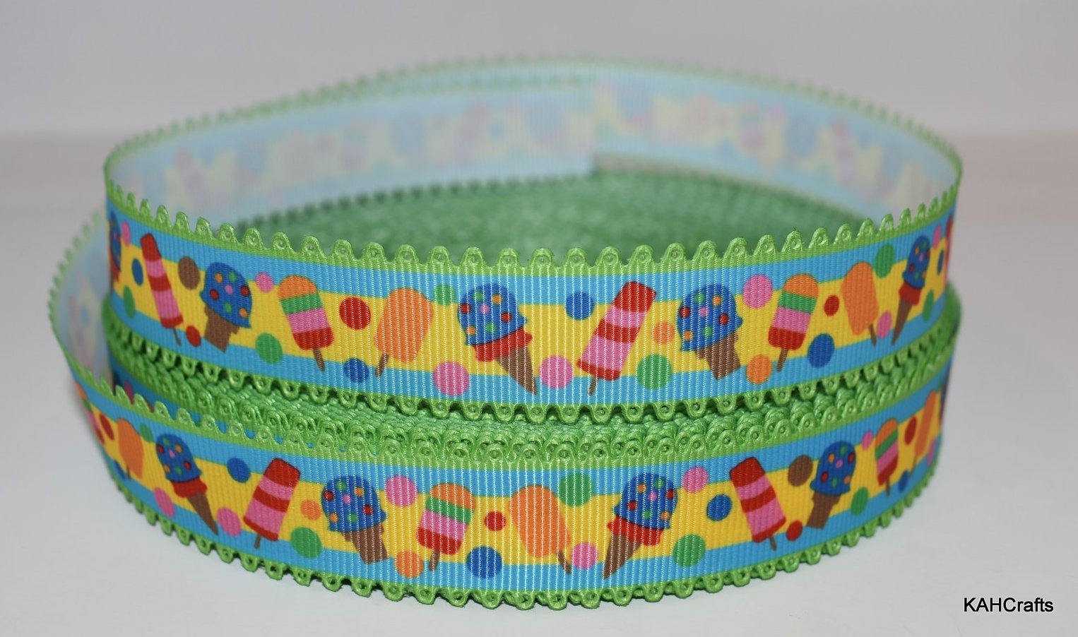 Ice Cream Cone Scalloped Edge 7/8" Grosgrain Ribbon