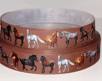 Horses 7/8" Grosgrain Ribbon