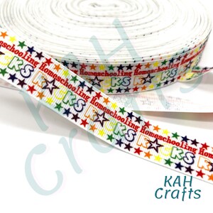 Homeschool Rocks 7/8&quot; Grosgrain Ribbon