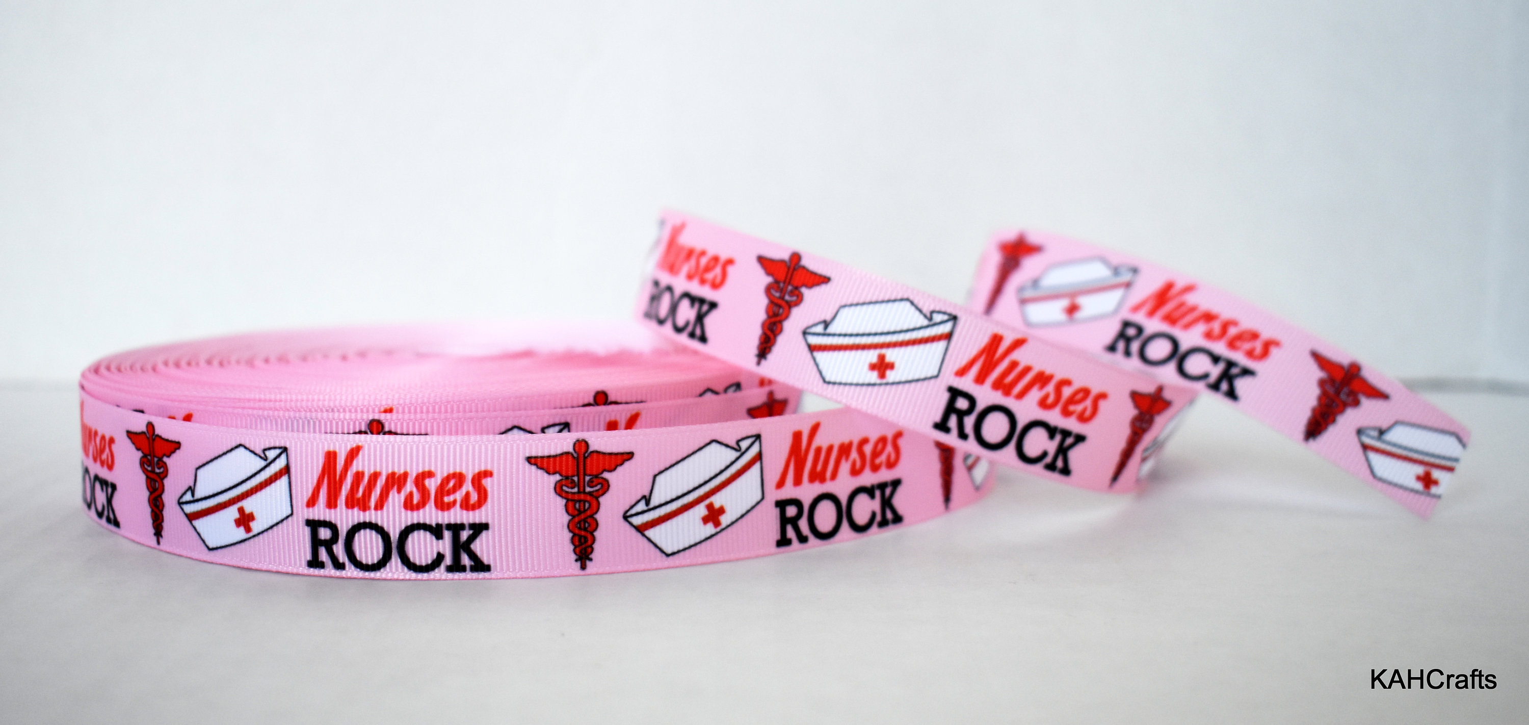 Nurses Rock Pink 7/8 or White 1 Grosgrain Ribbon - Etsy