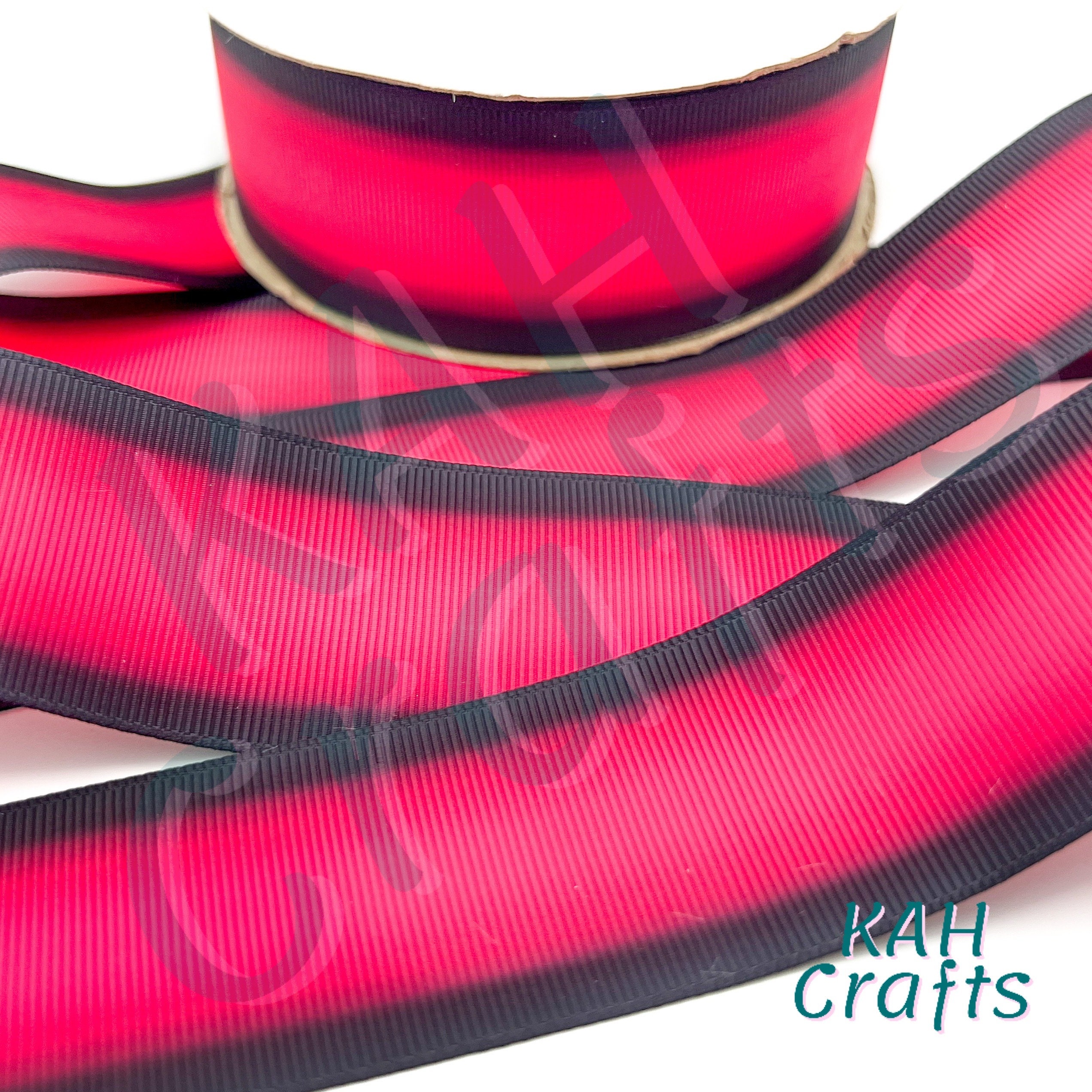 USDR Hot Pink and Black Ombre Color Fade Grosgrain Ribbon You Choose ...